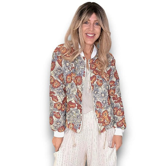Embossed Glitter Sunset Bomber Jacket