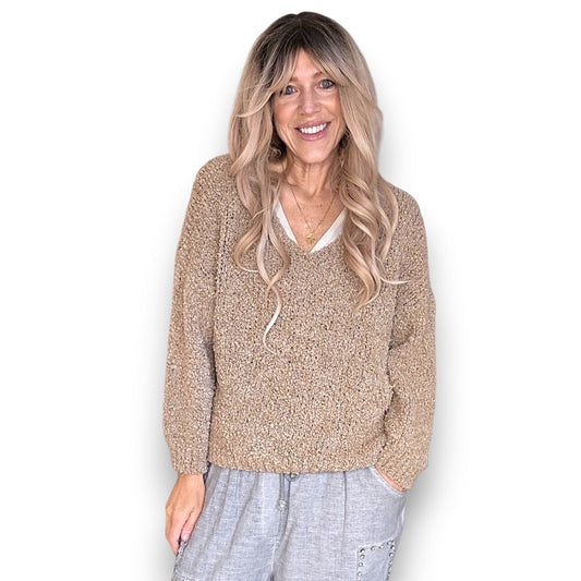 Helga May Chenille V-Nek Sweater