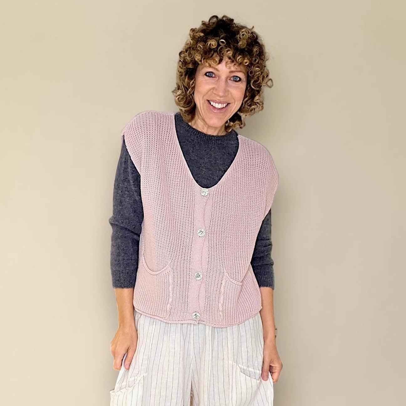 Helga May Pure Cotton Knit Vest