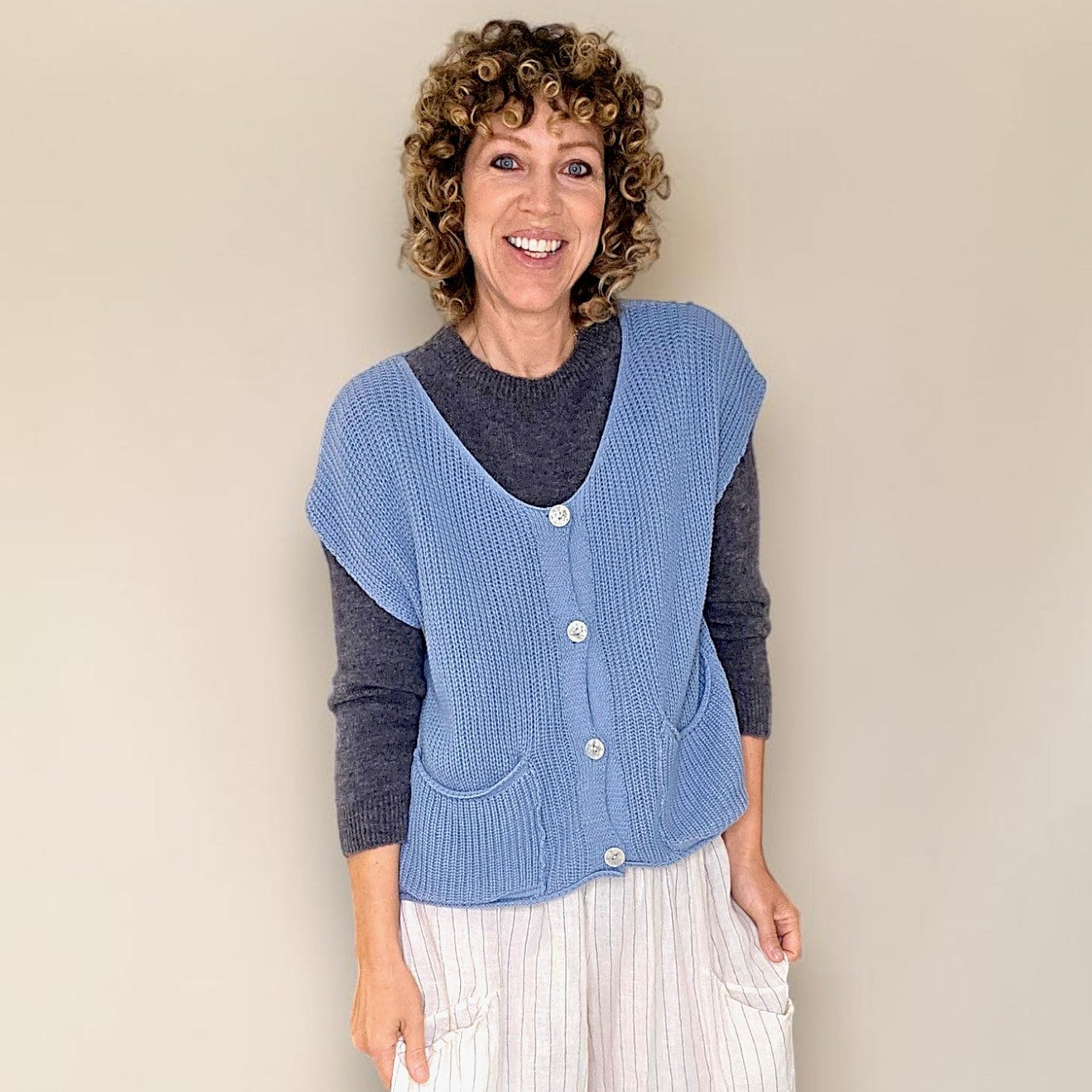 Helga May Pure Cotton Knit Vest