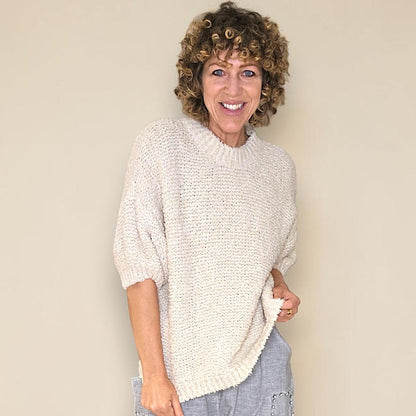 Chenille Wool Blend Babydoll Sweater