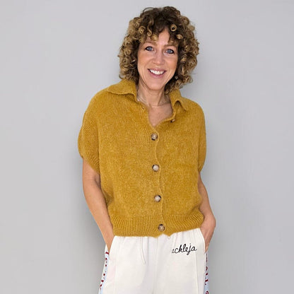 Collar Mohair Blend Vest