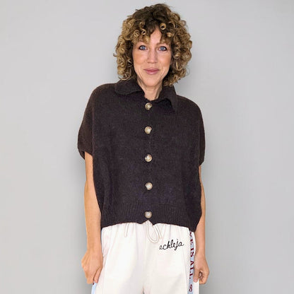 Collar Mohair Blend Vest