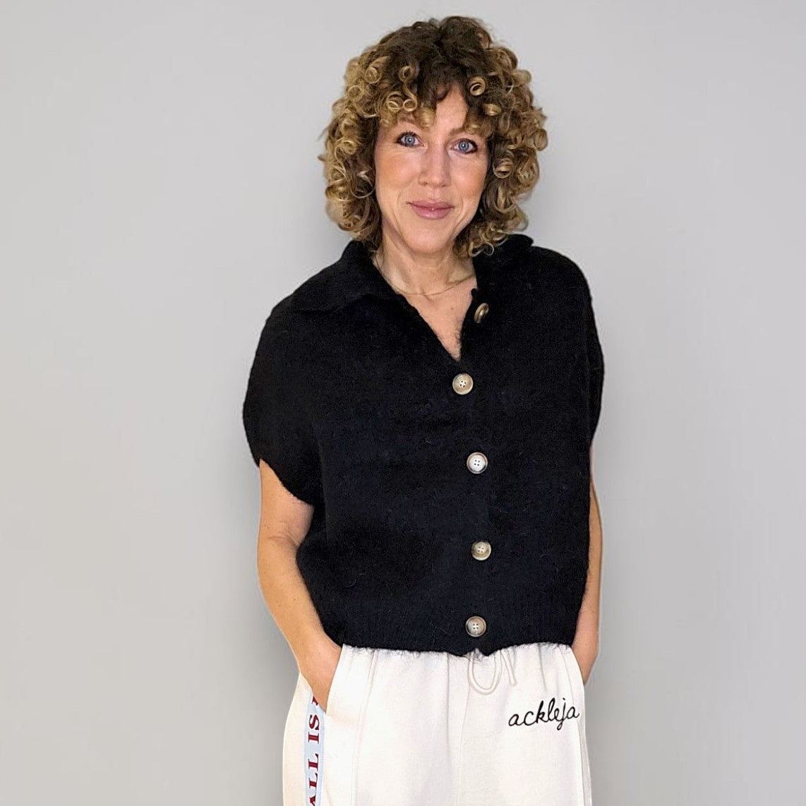 Collar Mohair Blend Vest