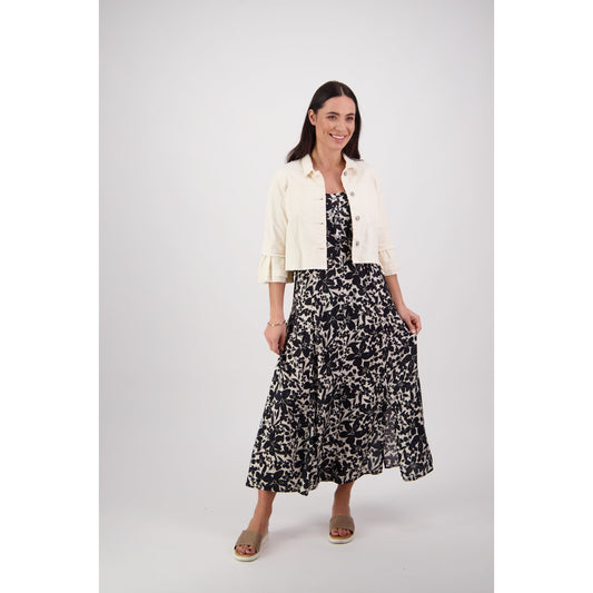 Cropped Denim Jacket w Frill Sleeve