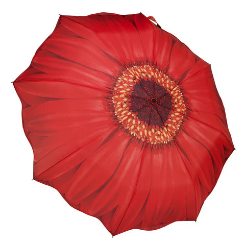 Galleria Reverse Close Red Daisy Umbrella