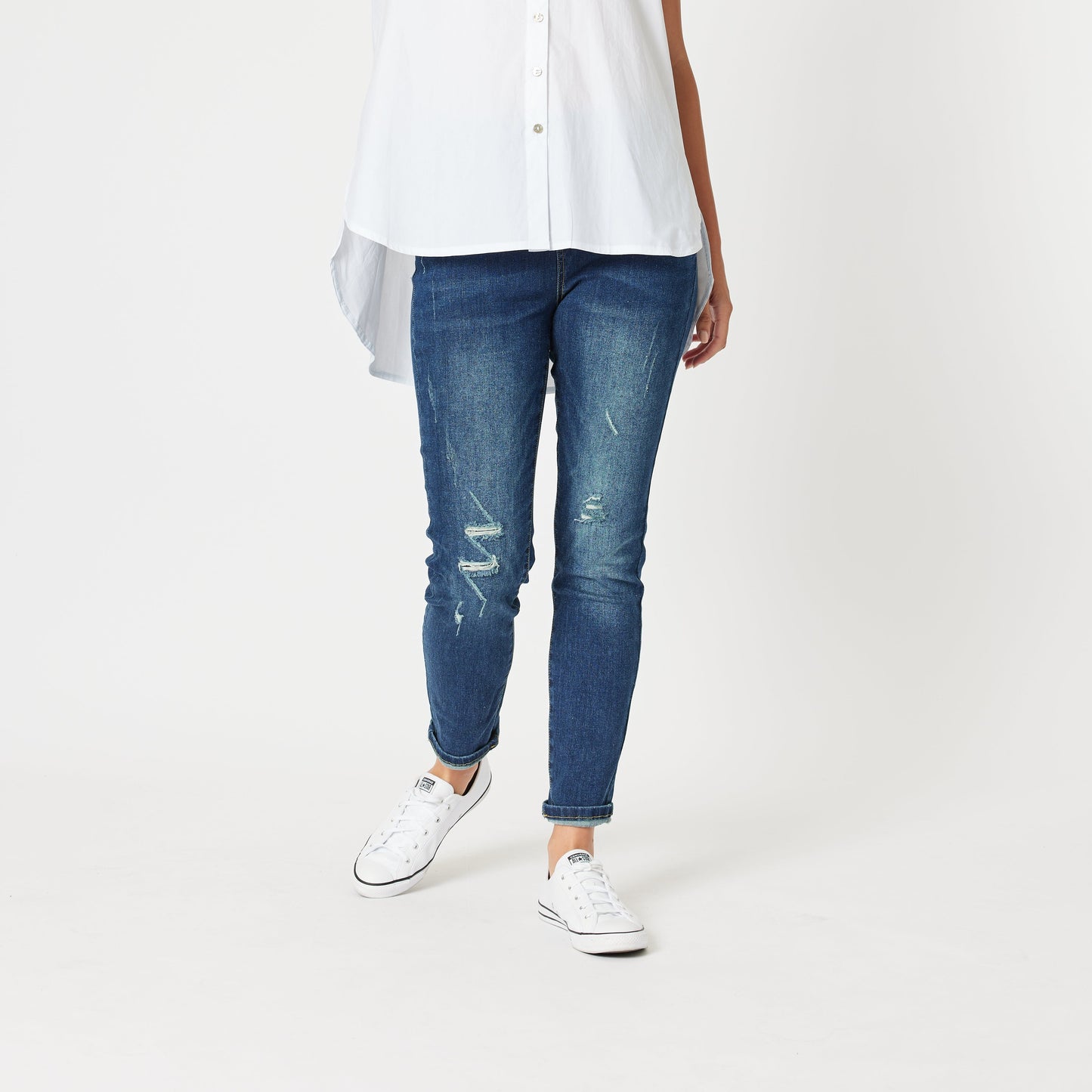 Pull On Ripped Jeans