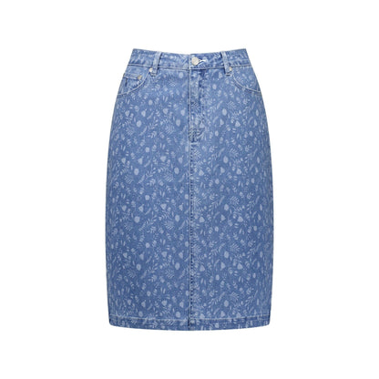 VASS Printed Denim Skirt  372AV