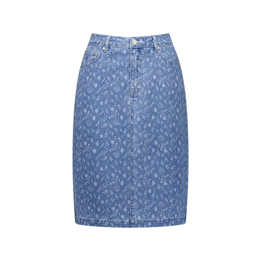 VASS Printed Denim Skirt  372AV
