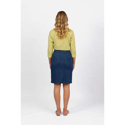 VASS Printed Denim Skirt  372AV