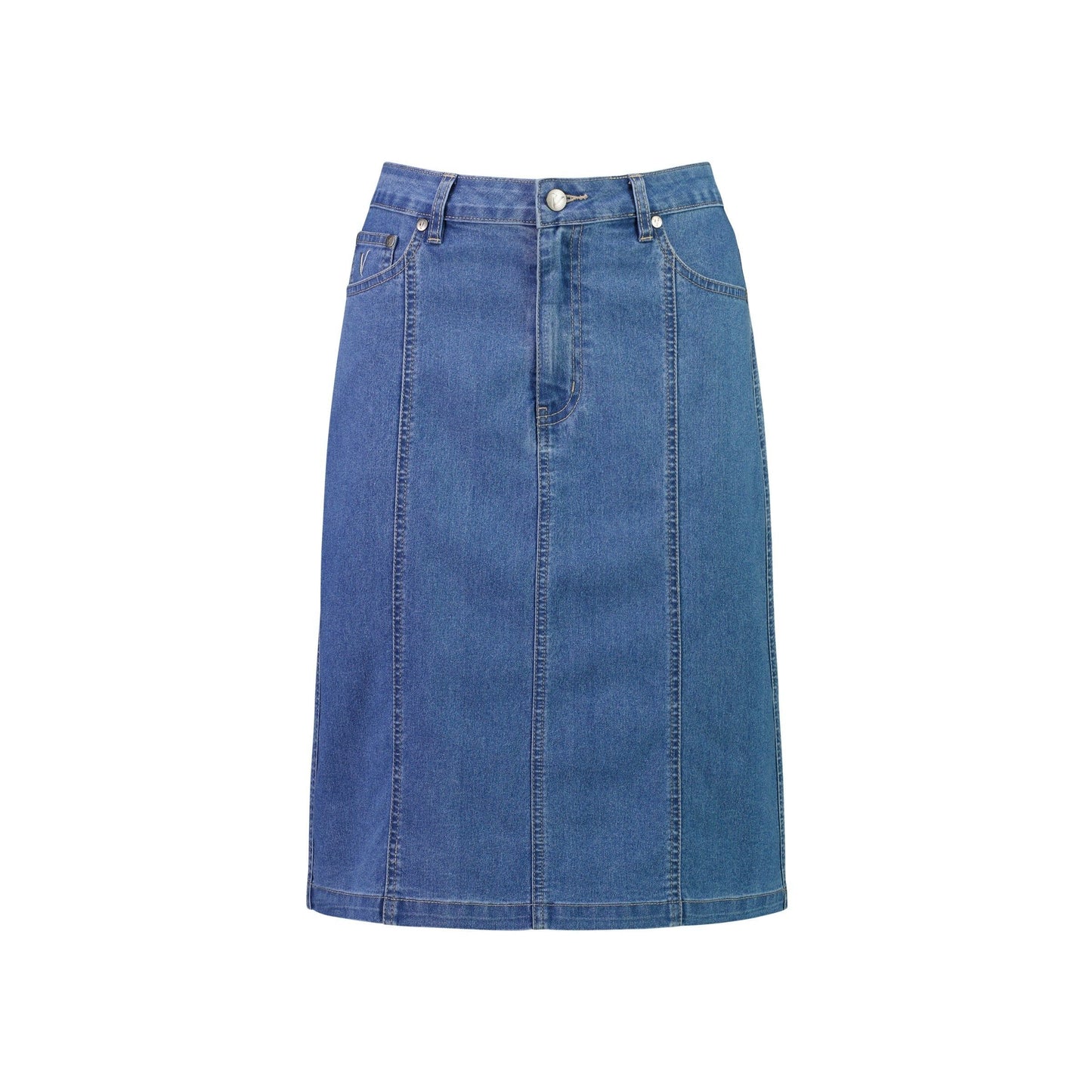 VASS Contrast Stitch Denim Skirt 372CS