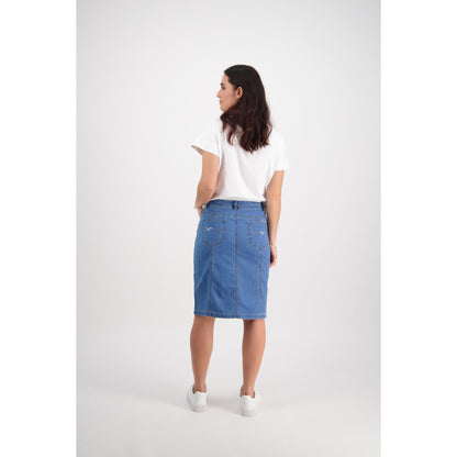 VASS Contrast Stitch Denim Skirt 372CS