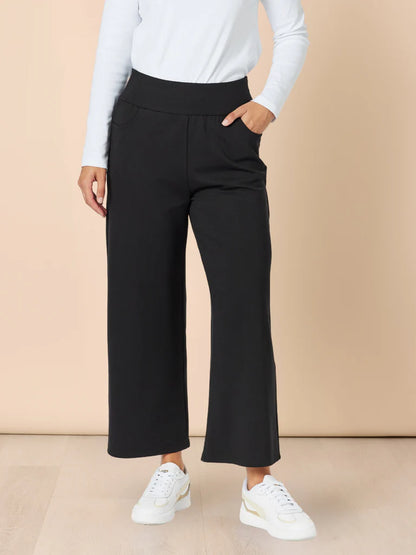 Kimmy Black Ponti Wide Leg C42467