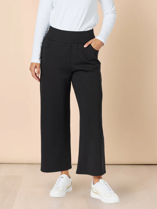 Kimmy Black Ponti Wide Leg C42467