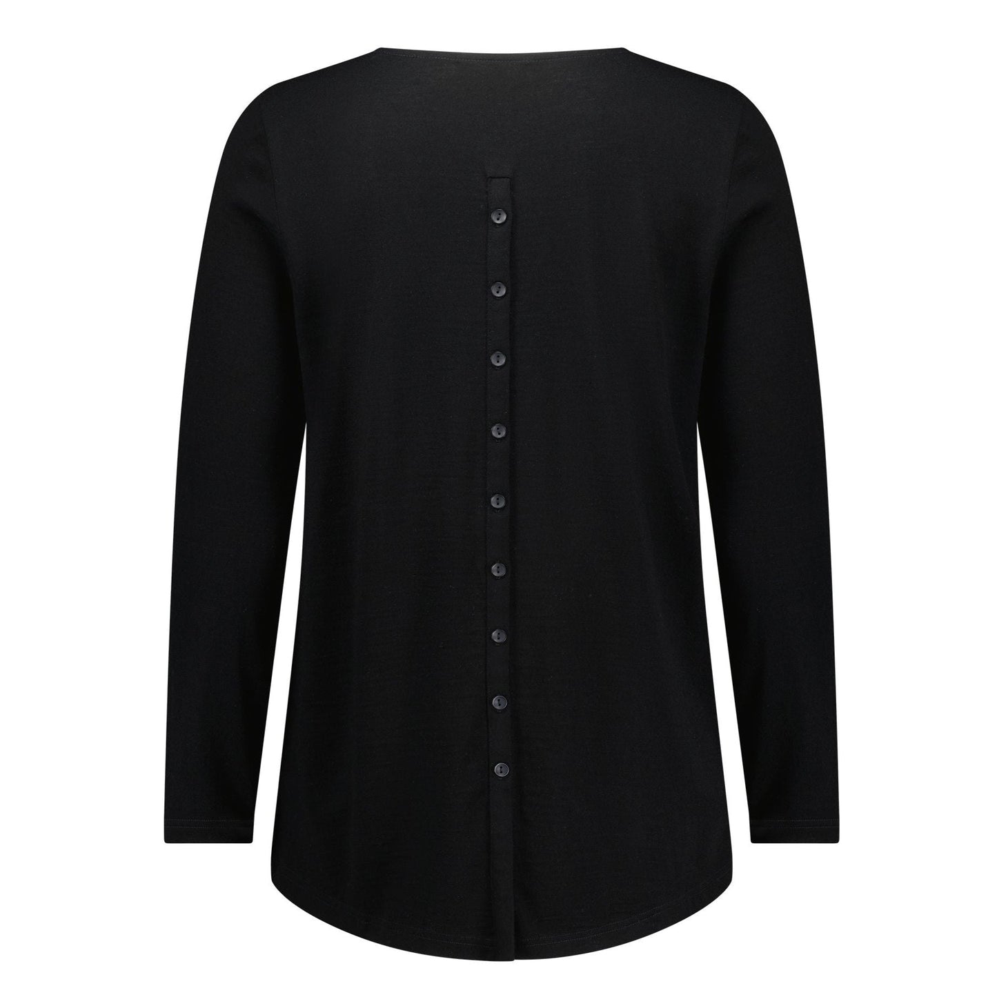 Vass Merino L/S Top w Button Back Placket 4349