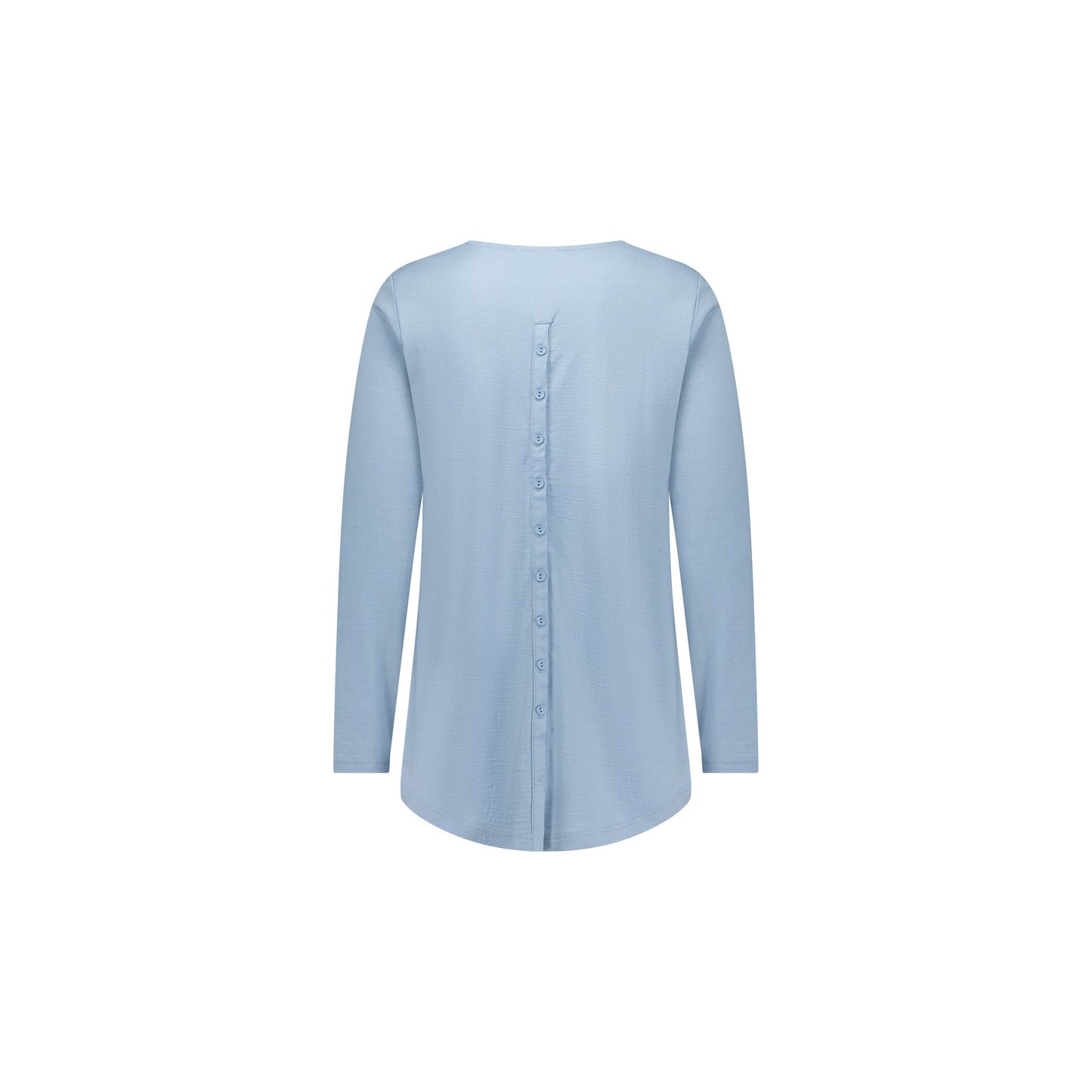 Merino Long Sleeve Top w Back Button Placket