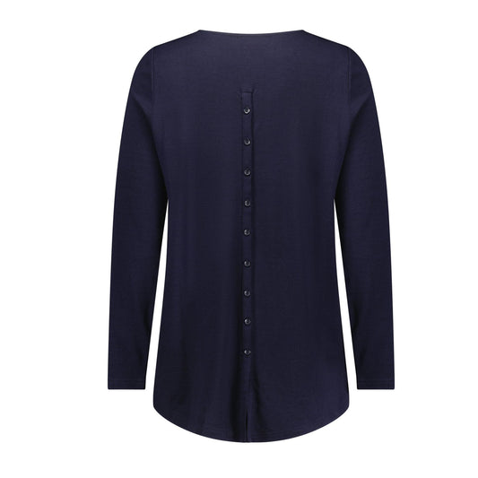 Vass Merino L/S Top w Button Back Placket 4349