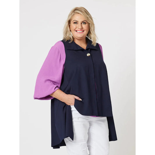 Kimmy Ponti Vest - Navy C44087