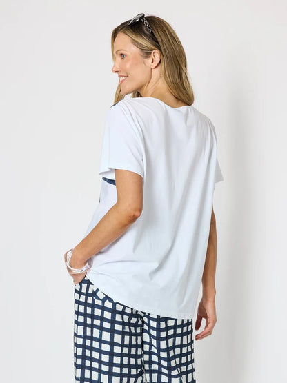 Geometric Wht/Silver Top C48237