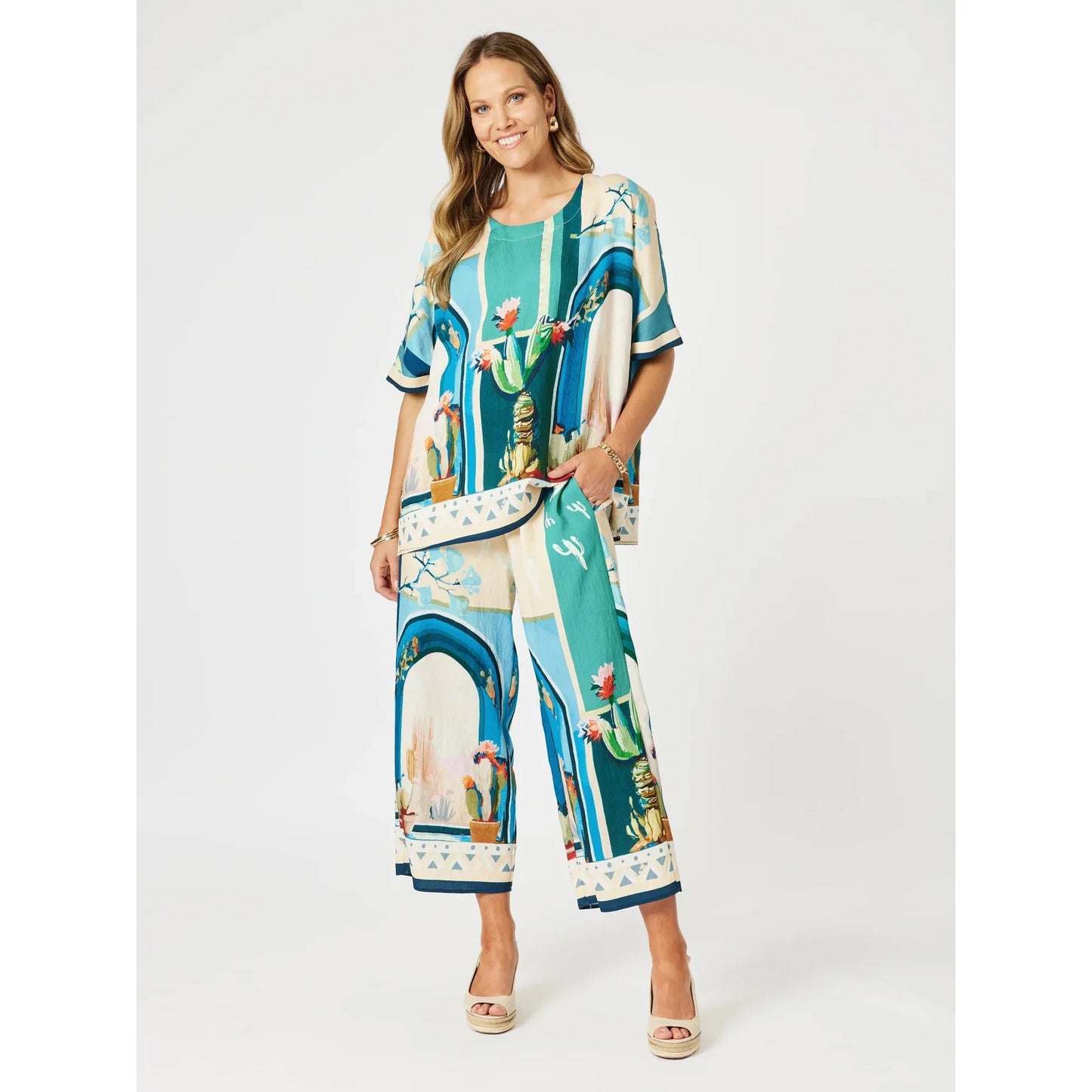 Tulum Pant Multi Blue 48329