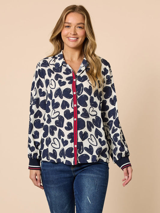 Luna Navy/Ivory Heart Shirt T48561