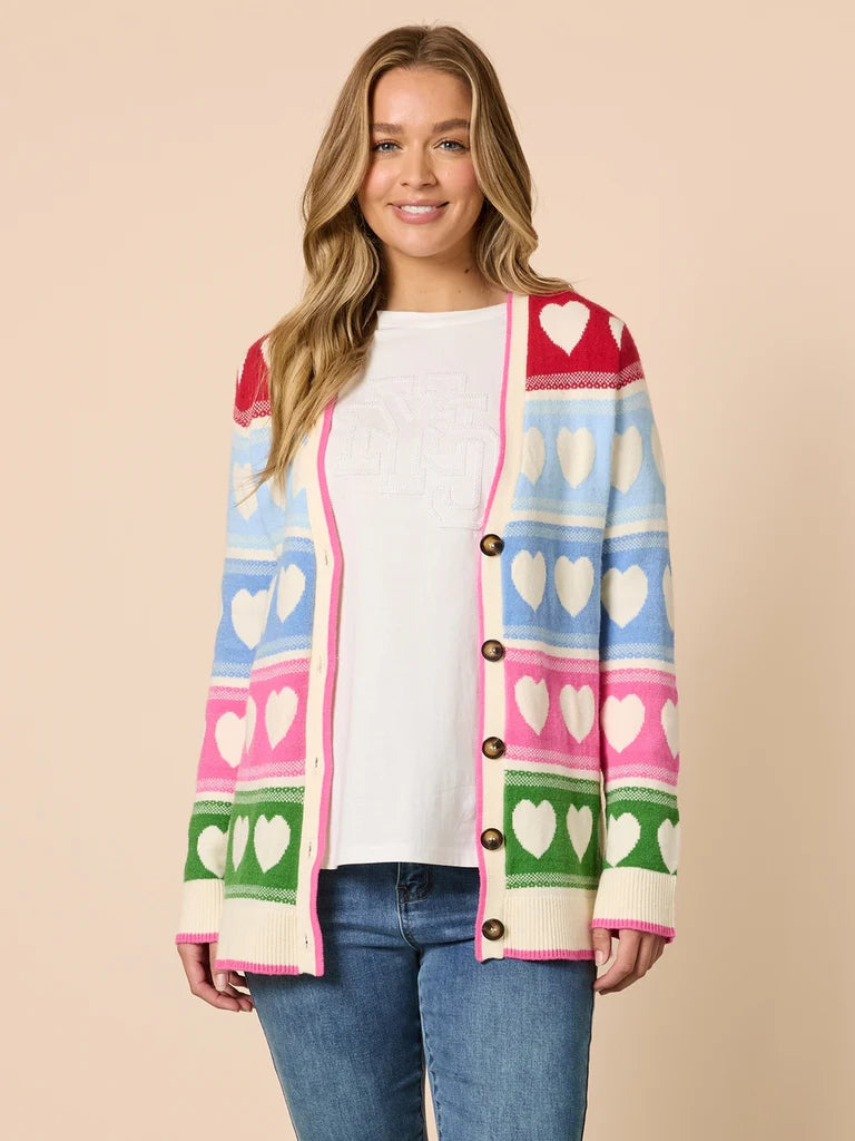 Chic Pink Hearts Cardi T48743