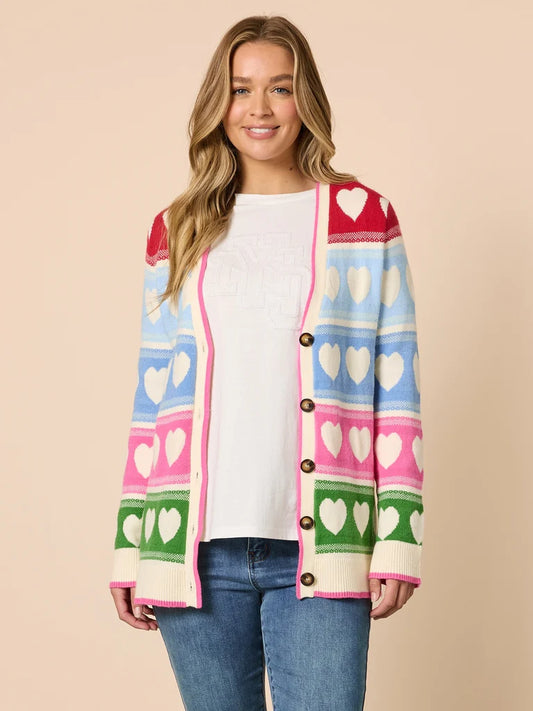 Chic Pink Hearts Cardi T48743