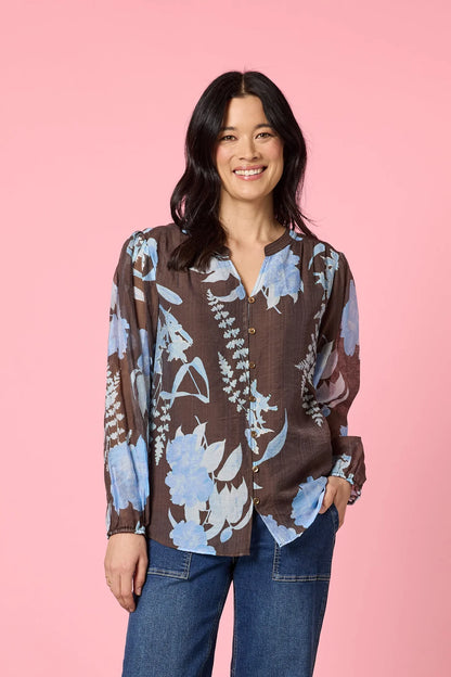 Vermont Coffee Blue Print Shirt GS48901