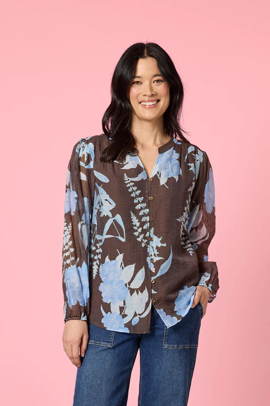 Vermont Coffee Blue Print Shirt GS48901