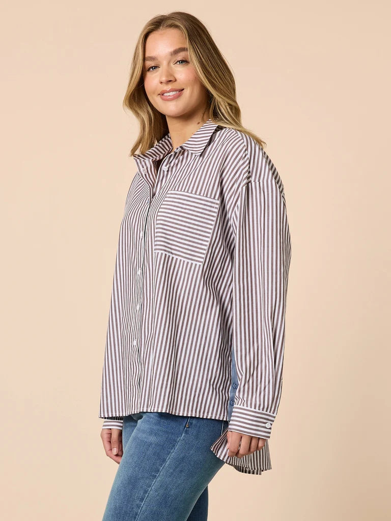 Urban Coffee Stripe Shirt T48891