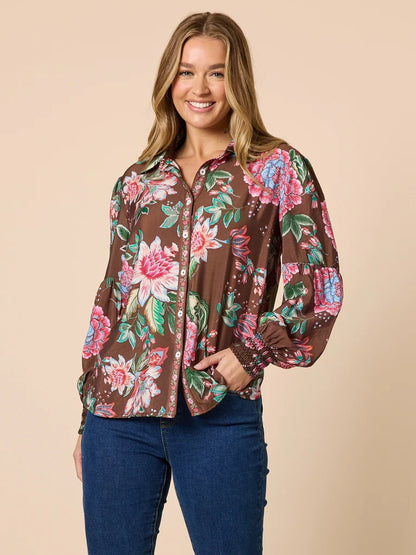 Bouquet Choc Print Shirt T48896