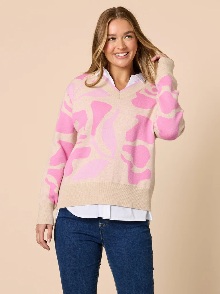 Blushing Pink Multi Knit T48966