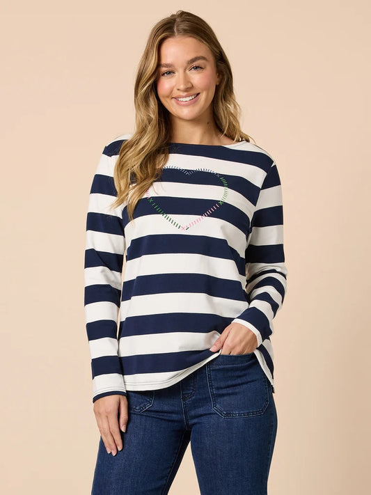 From the Heart Navy/Ivory Tee T49029