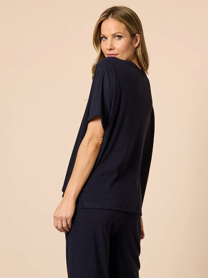 Le Lounge Navy Top C49032