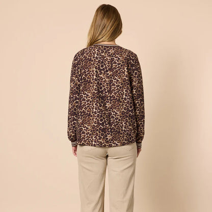 Leopard Print V-Neck Top T49034