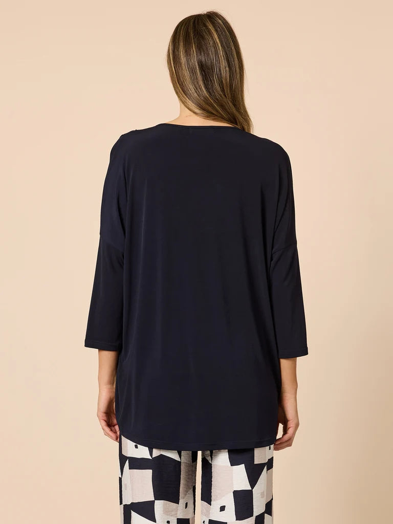 Travellers Navy Pleat Top C49150