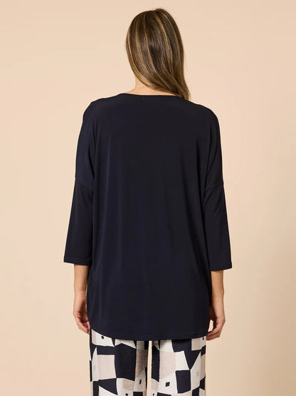 Travellers Navy Pleat Top C49150