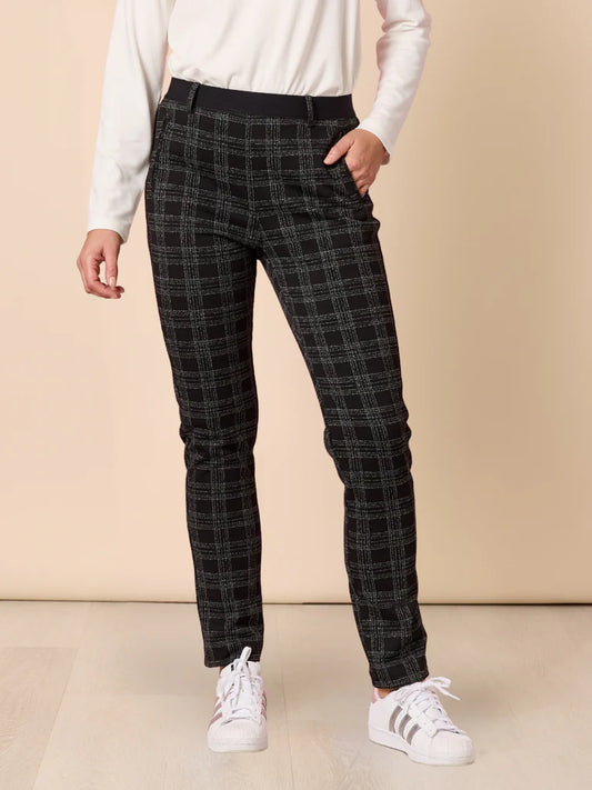 Cannes Black Check Pant C49205