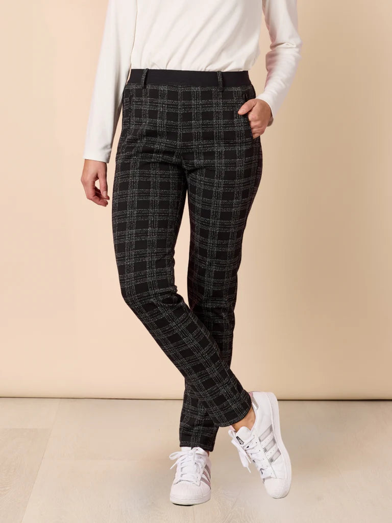 Cannes Black Check Pant C49205