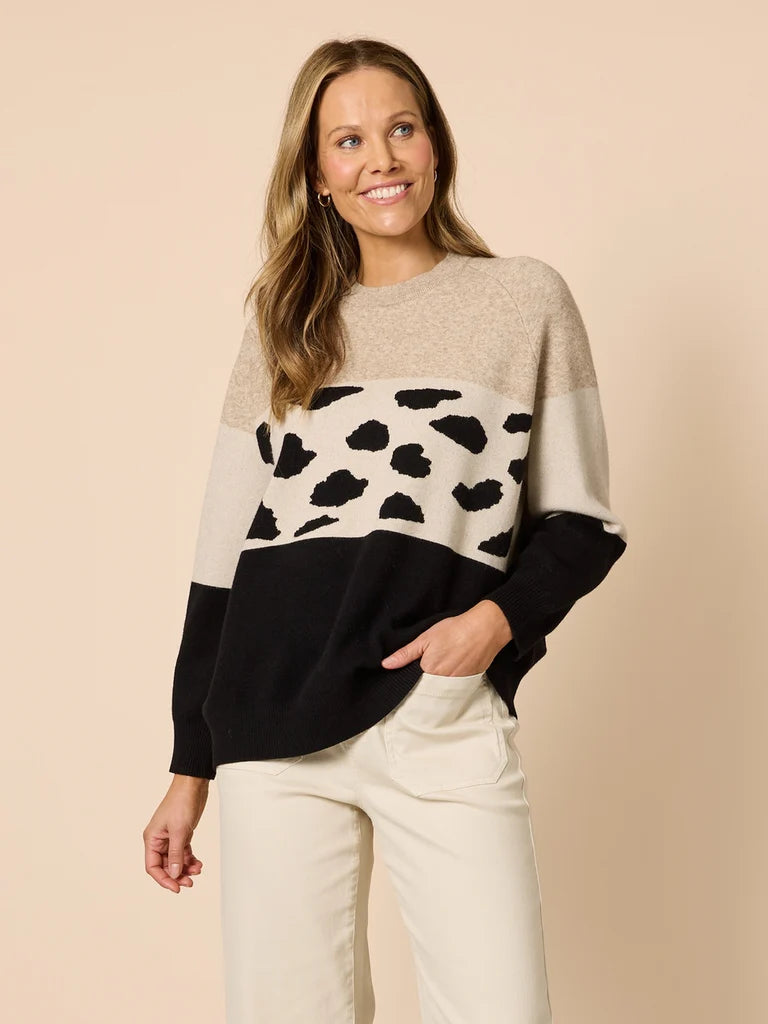 Mimi Natural/Black Knit C49313