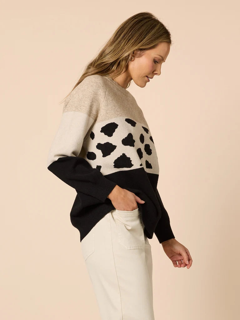 Mimi Natural/Black Knit C49313