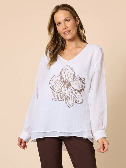 Fleur Flower Print Top C49344