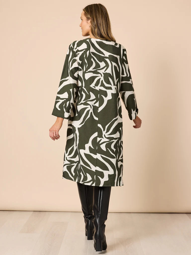 Lyon Khaki Print Dress C49360
