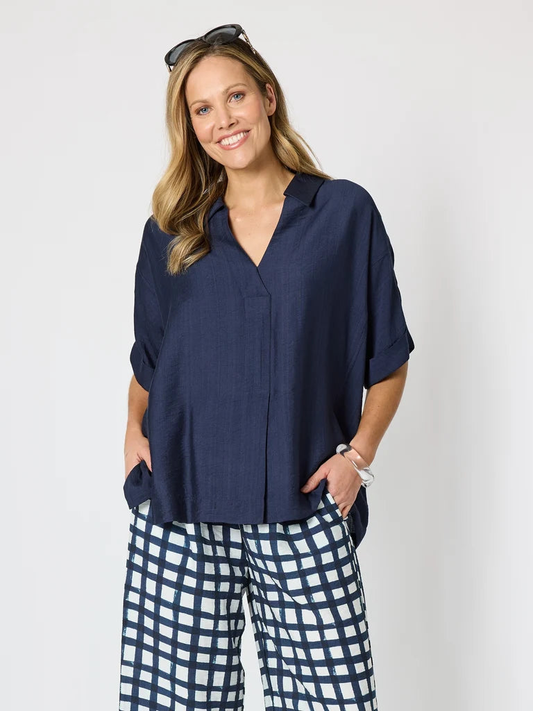 Del Mar Navy Top C49868