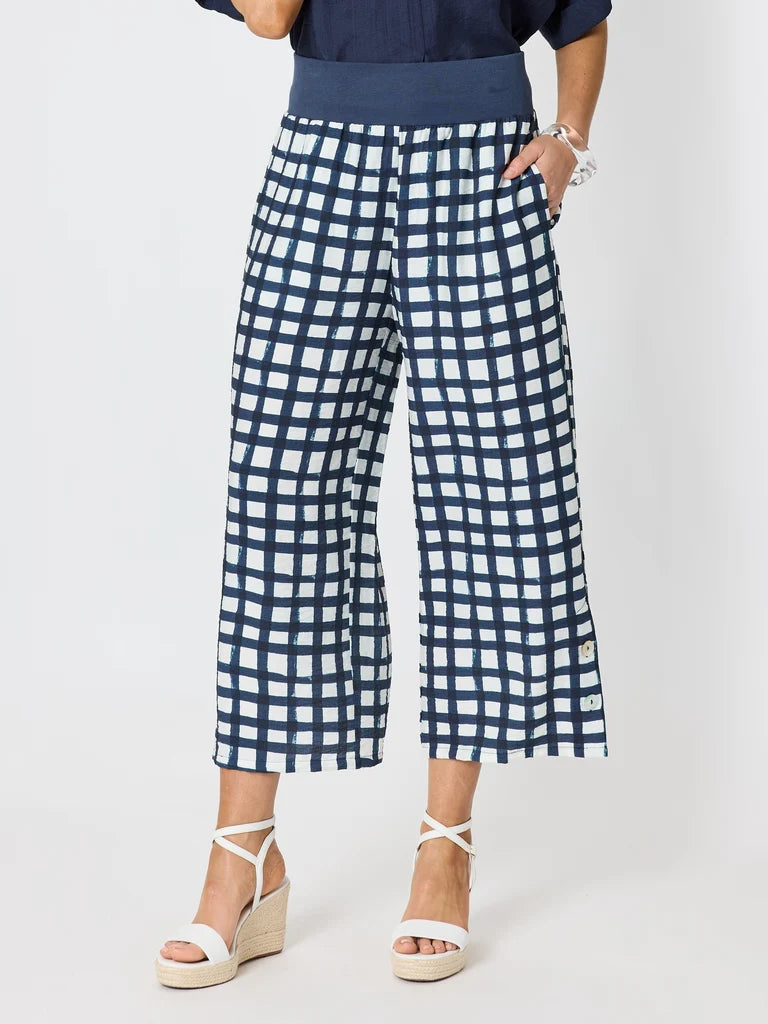 Monaco Navy/Wht Grid pant C50017