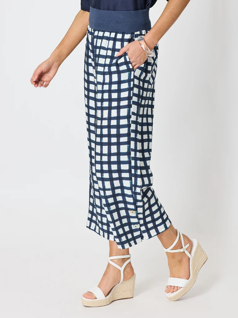 Monaco Navy/Wht Grid pant C50017
