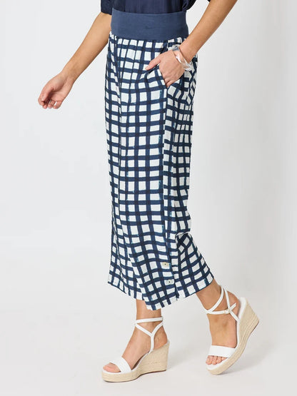 Monaco Navy/Wht Grid pant C50017