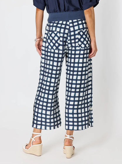 Monaco Navy/Wht Grid pant C50017