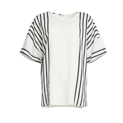 Sevilla Wht/Blk Stripe Top C50079