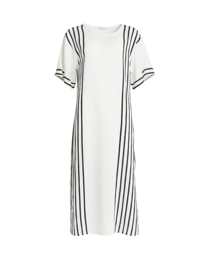 Sevilla Wht/Blk Stripe Dress C50081